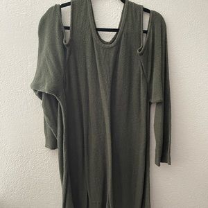 Cold shoulder over-sized sweater